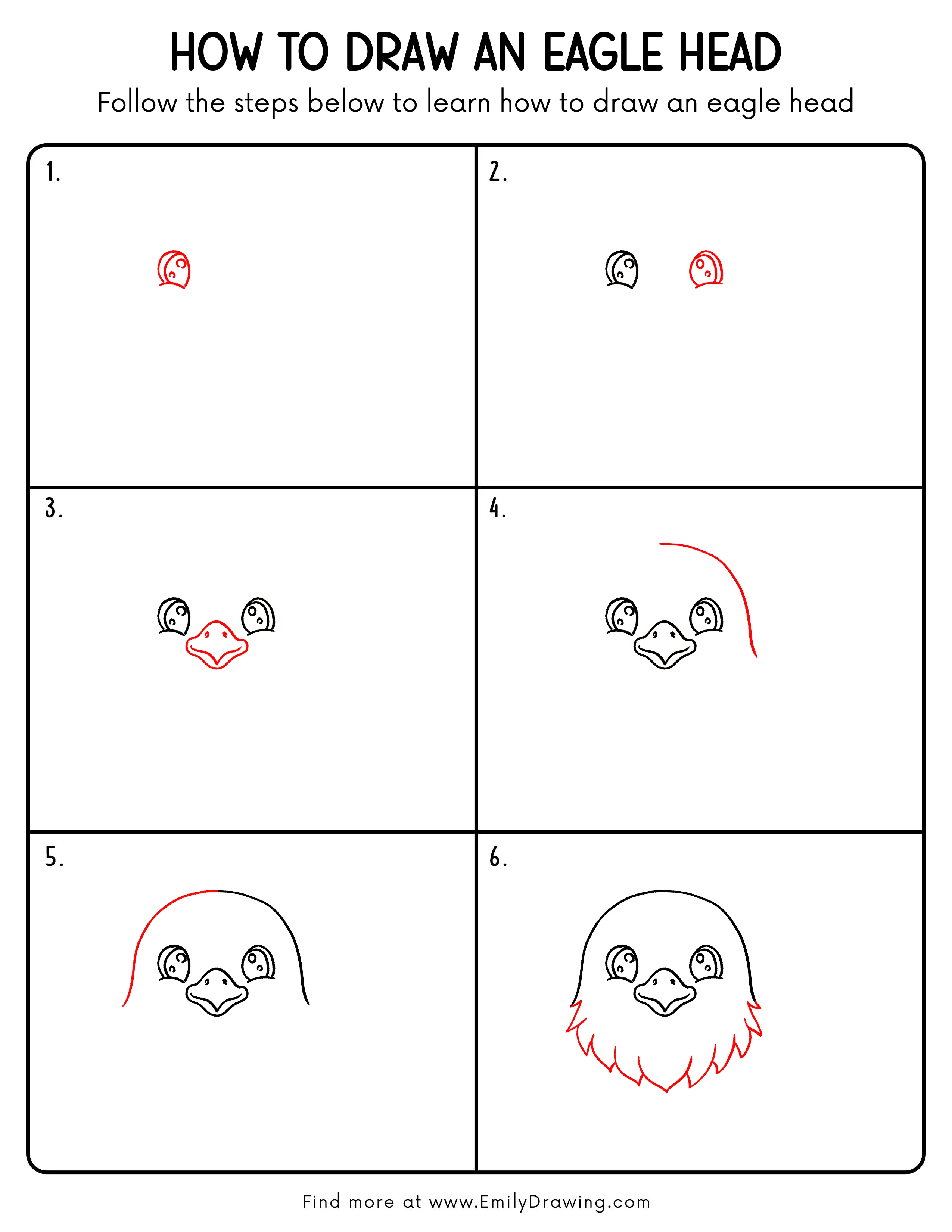 Printable Eagle Head Drawing Guide